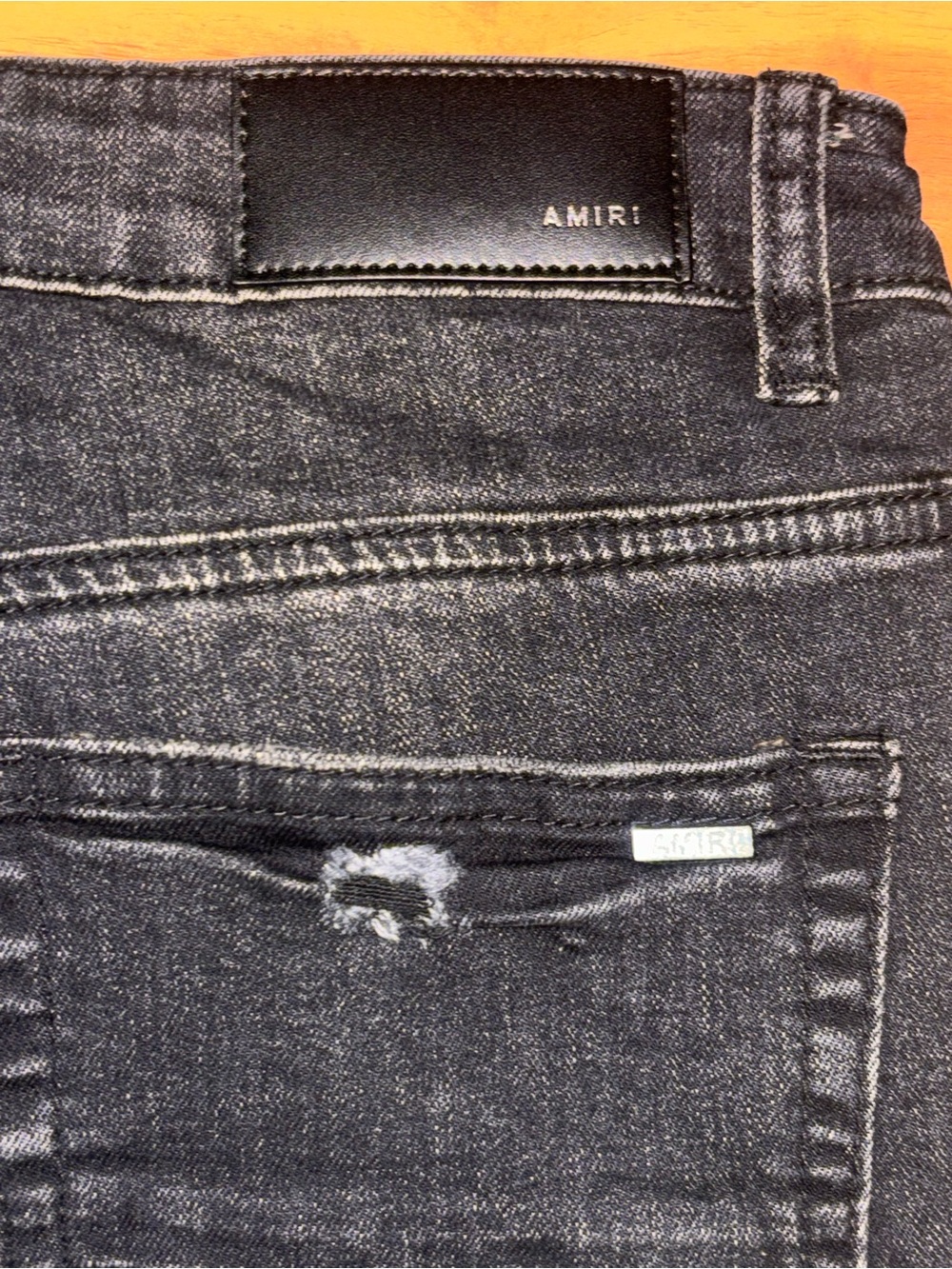 AMIRI Black Skinny Jeans with Rhinestone Lettering - Picture 7 of 7